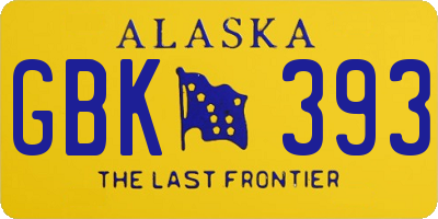 AK license plate GBK393
