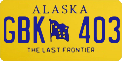 AK license plate GBK403