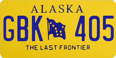 AK license plate GBK405