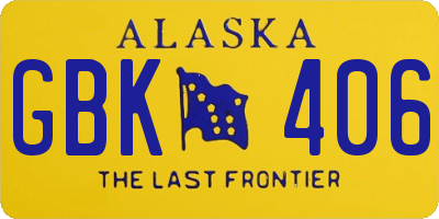 AK license plate GBK406