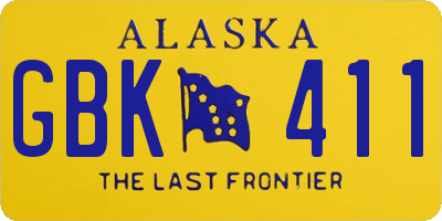 AK license plate GBK411