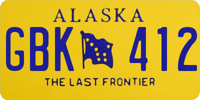 AK license plate GBK412