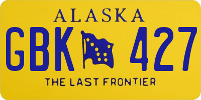 AK license plate GBK427