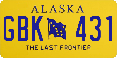 AK license plate GBK431