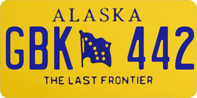 AK license plate GBK442