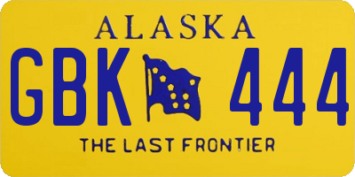 AK license plate GBK444