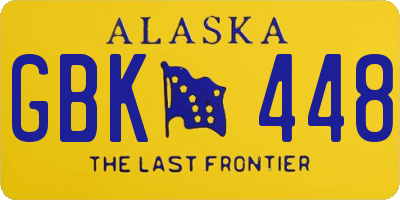 AK license plate GBK448