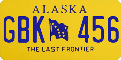 AK license plate GBK456