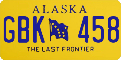 AK license plate GBK458