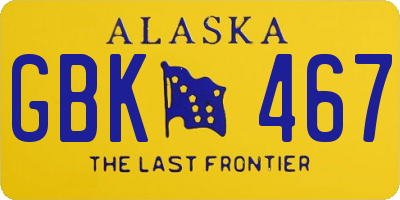 AK license plate GBK467