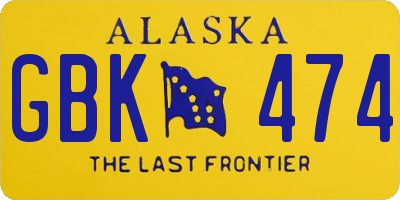 AK license plate GBK474