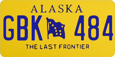 AK license plate GBK484