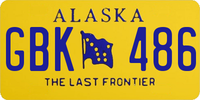 AK license plate GBK486