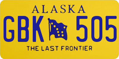 AK license plate GBK505