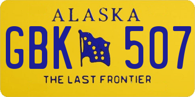 AK license plate GBK507