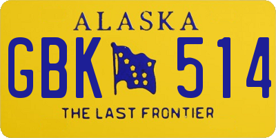 AK license plate GBK514
