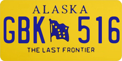 AK license plate GBK516