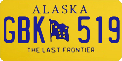 AK license plate GBK519