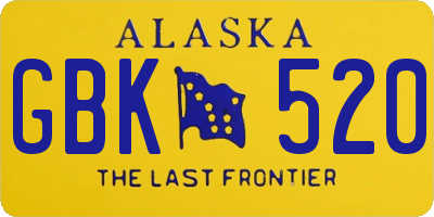 AK license plate GBK520