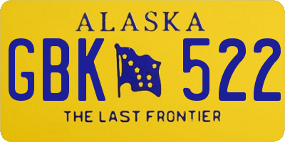 AK license plate GBK522