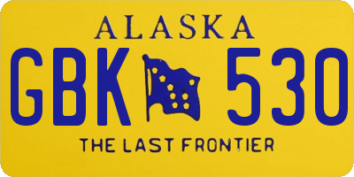 AK license plate GBK530