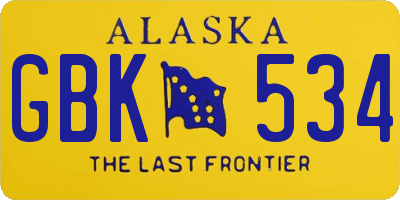 AK license plate GBK534