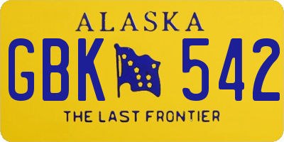 AK license plate GBK542
