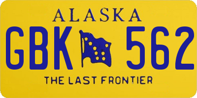 AK license plate GBK562