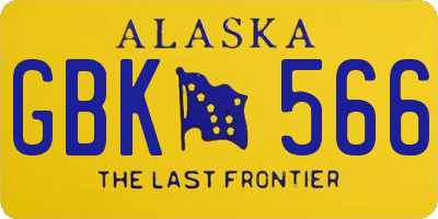 AK license plate GBK566