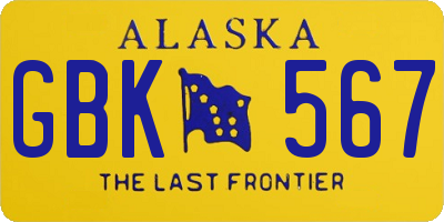 AK license plate GBK567