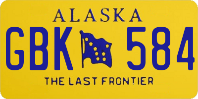 AK license plate GBK584