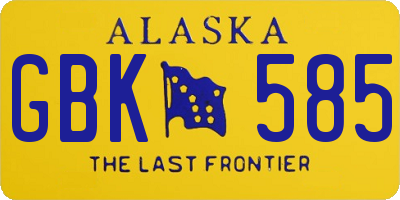 AK license plate GBK585