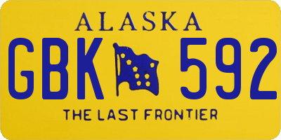 AK license plate GBK592