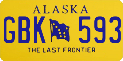 AK license plate GBK593