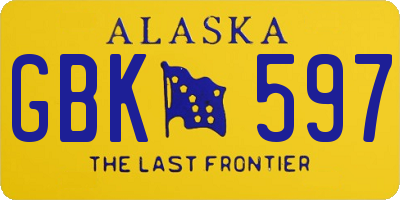 AK license plate GBK597