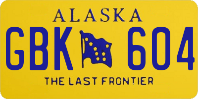 AK license plate GBK604