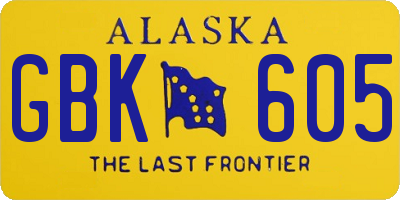 AK license plate GBK605