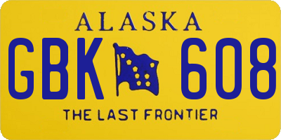 AK license plate GBK608