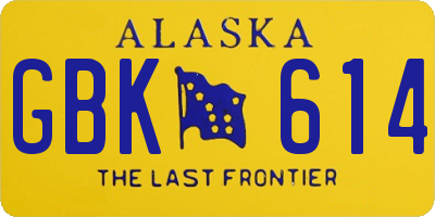 AK license plate GBK614
