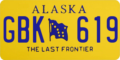 AK license plate GBK619