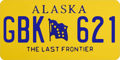 AK license plate GBK621