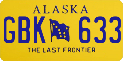 AK license plate GBK633
