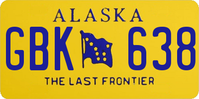 AK license plate GBK638