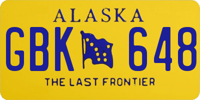 AK license plate GBK648