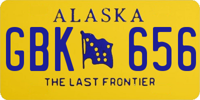 AK license plate GBK656