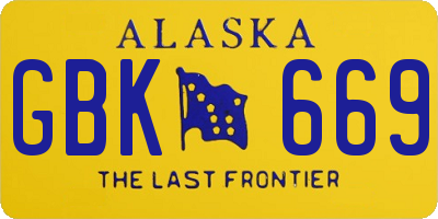 AK license plate GBK669