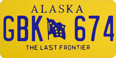 AK license plate GBK674