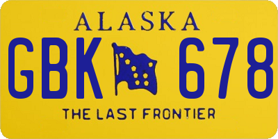 AK license plate GBK678