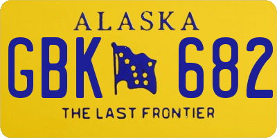 AK license plate GBK682