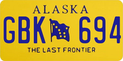 AK license plate GBK694